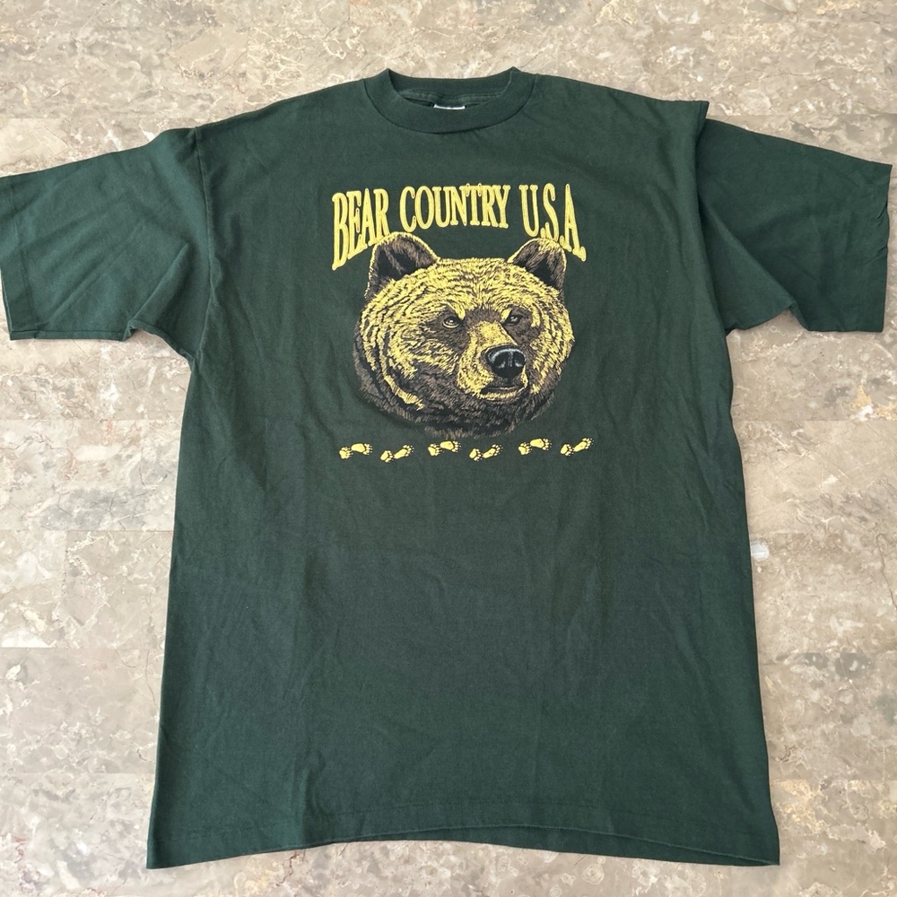 Vintage 90s Bear Country U.S.A. Grizzly Bear Graphic Tee Large 21x29 Made USA